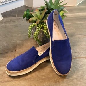 Tod's Vibrant Blue Suede Espadrilles